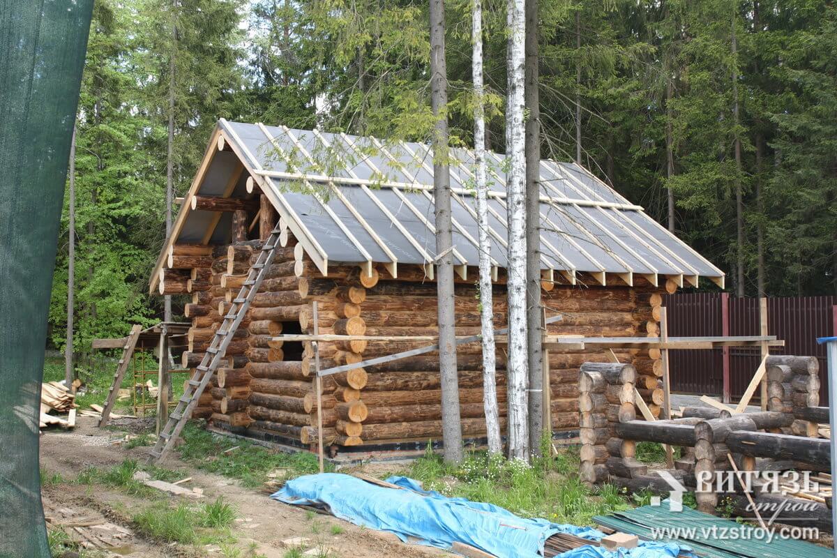 Установка срубов, защитная сетка 27